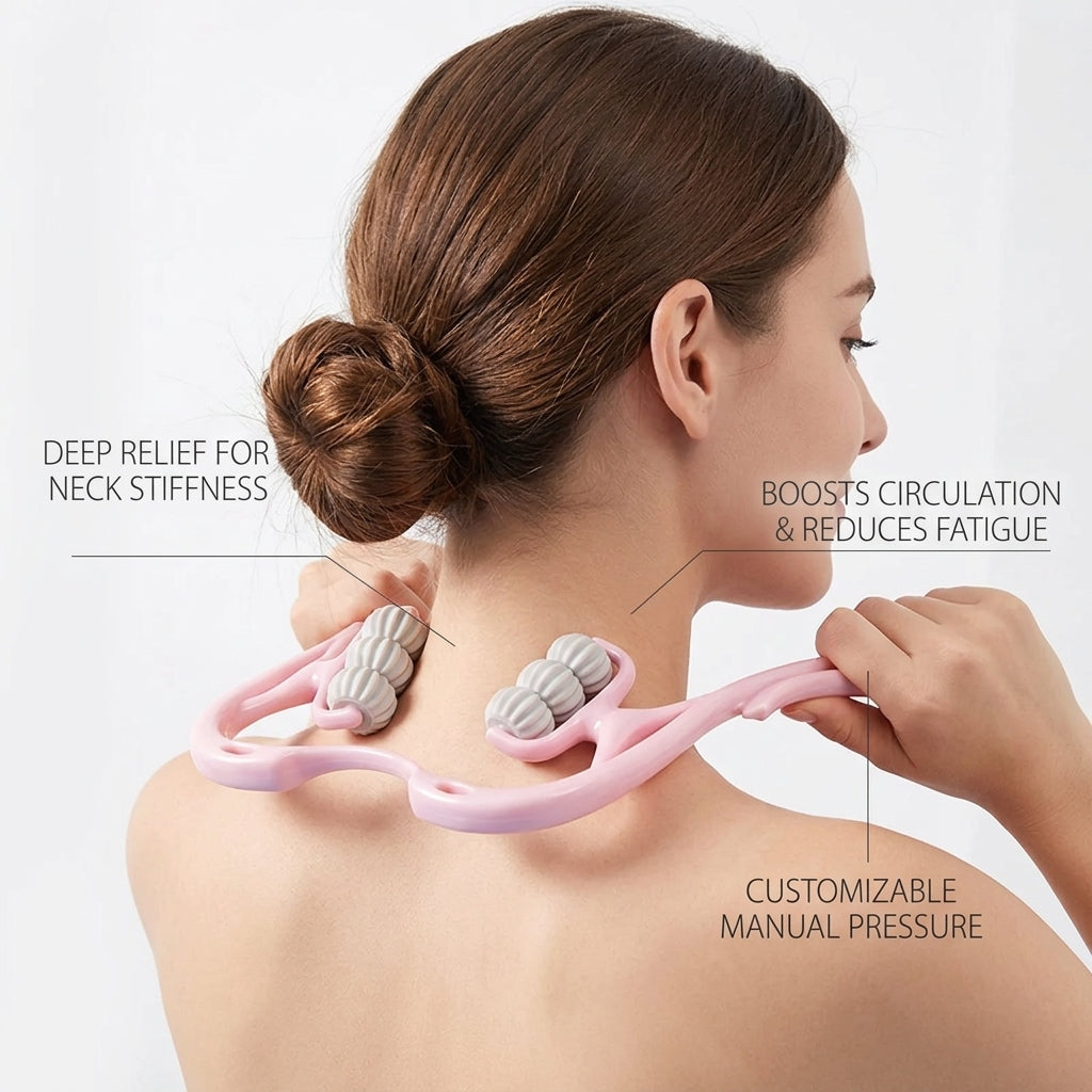 Masajeador de cuello con seis rodillos