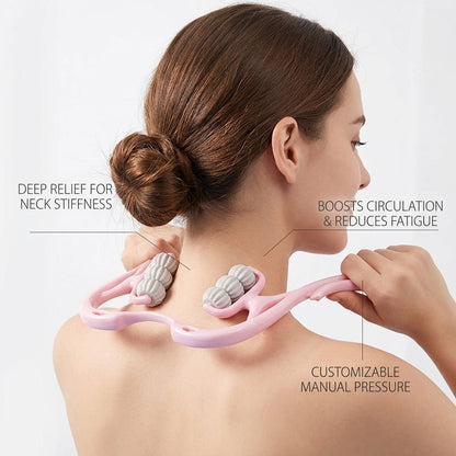 Masajeador de cuello con seis rodillos